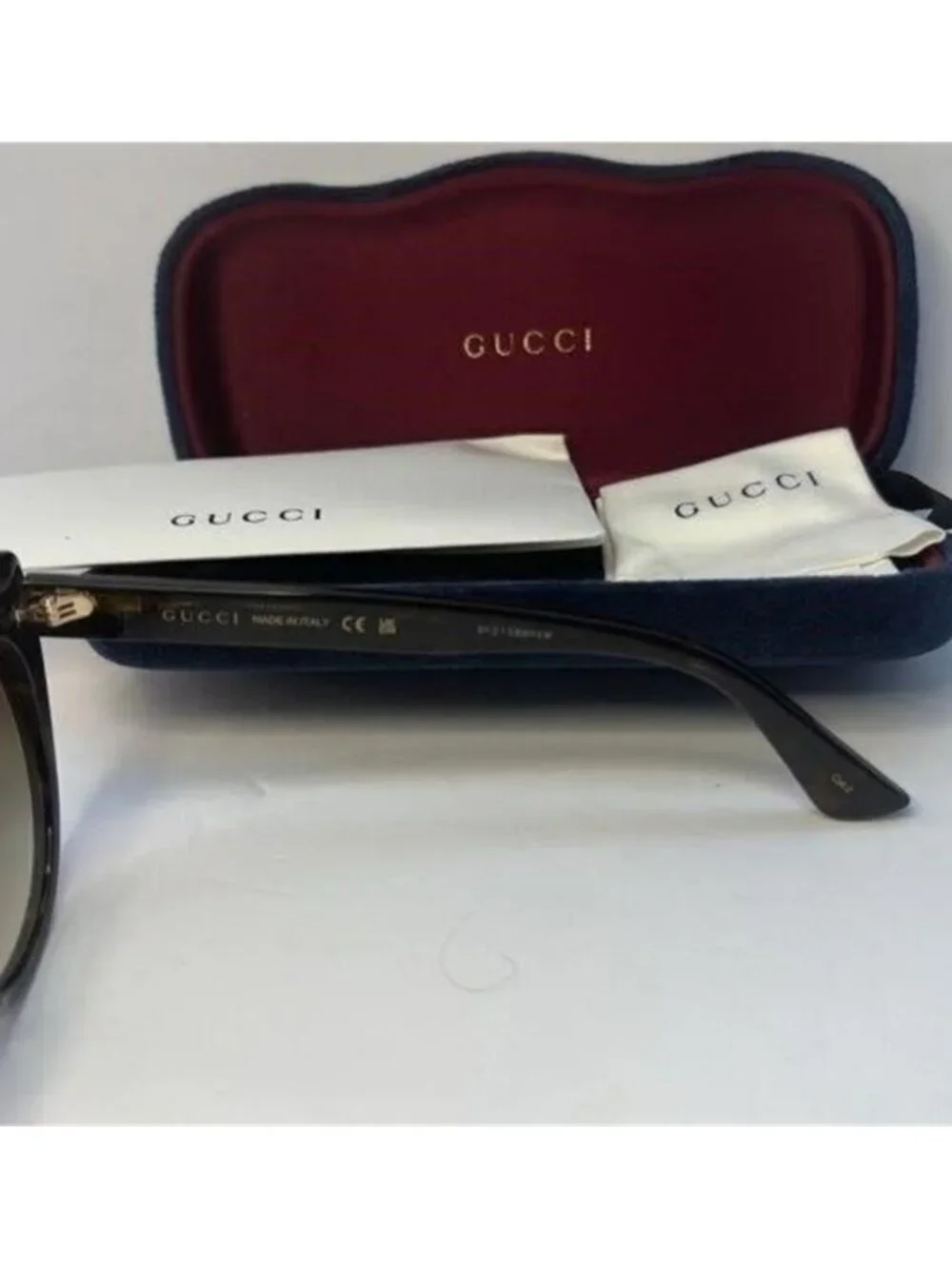 New Authentic GUCCI  Acetate Cat Eye Sunglasses GG0325S Tortoise - Picture 6 of 12